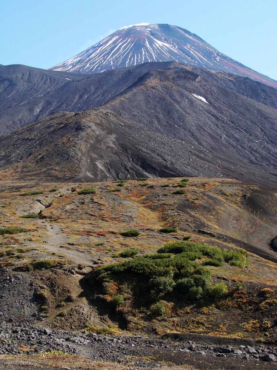 Нижняя часть пути на Авачинский вулкан. Видна натоптанная тропа