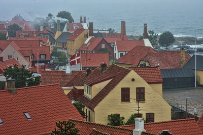 Борнхольм, Гудъем.. Town of Gudhjem. Poblacion de Gudhjem.