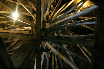 Борнхольм, Конструкция купола церкви в Ёлскере. &#216;lsker church's dome construction. La construccion de la cupula de la iglesia de &#216;lsker