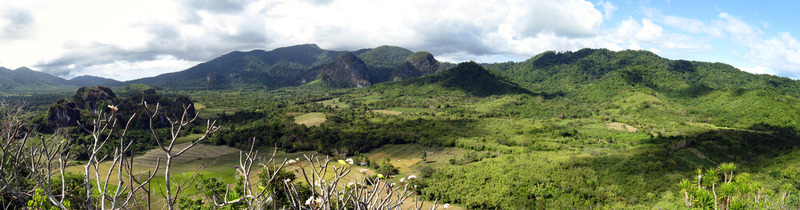 Панорама с вершины Ille Cliff.