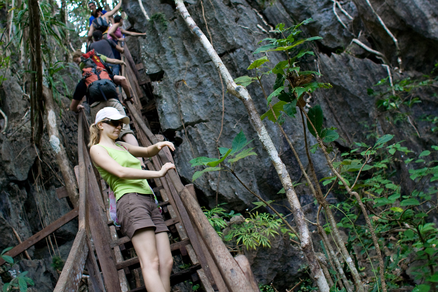 Karst forest. По таким мосткам мы передвигались в карстовом лесу.