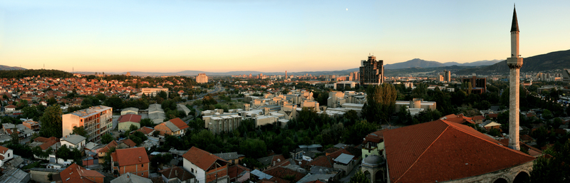 Панорама города с часовой башни.