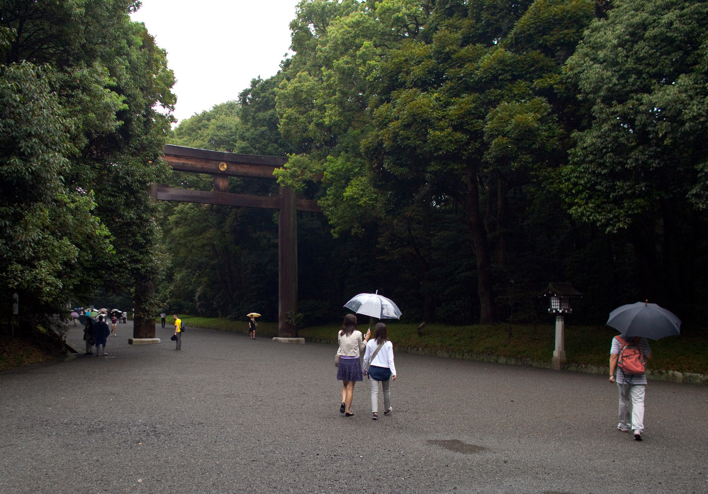 Meiji Shrine. Тории внутри храма.