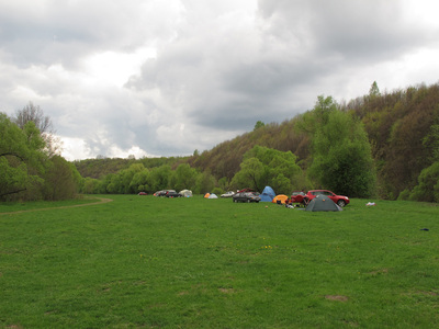 Лагерь в пойме реки Воргол.